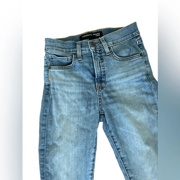 Veronica Beard High Rise Jeans, Light Wash Distressed, Size 26 - Picture 4 of 10
